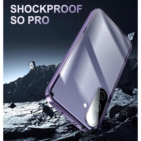 Anti Peeping Case for Samsung Galaxy S24 Plus Tempered Glass Cover - Purple - Picture 3 of 7